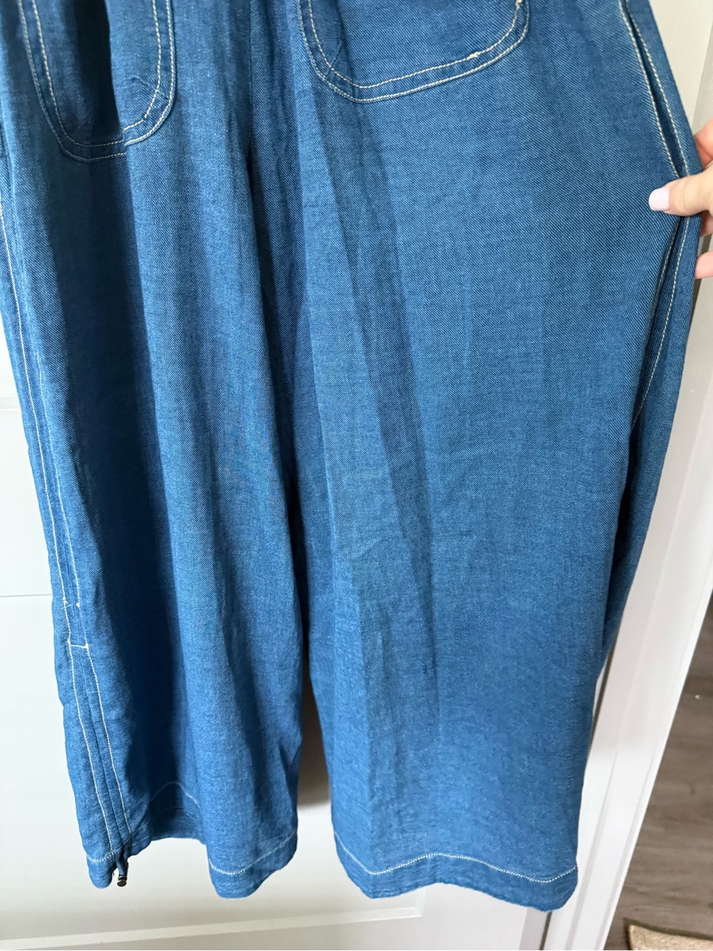Anthropologie 100% Cotton Wide Leg Jumpsuit - XS in Dark Denim - Picture 9 of 16